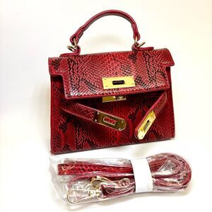 Fashion Nova Red Snakeskin Print Crossbody Mini Bag
